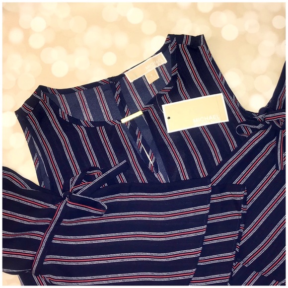 NWT MICHAEL Michael Kors Cold Shoulder Blouse - Picture 4 of 5